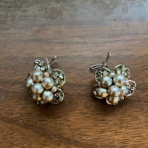 Vintage Beaded Cluster Earrings